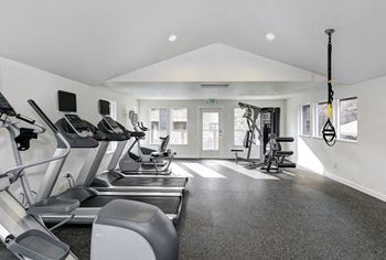 State-Of-The-Art Gym And Spin Studio at Hangar 128 Apartments, Everett, WA